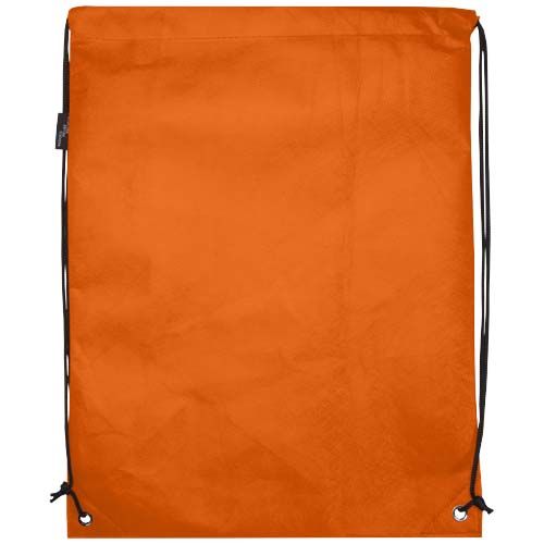 orange Bolsa de tela sin tejer de material reciclado GRS con cordón de 5 l