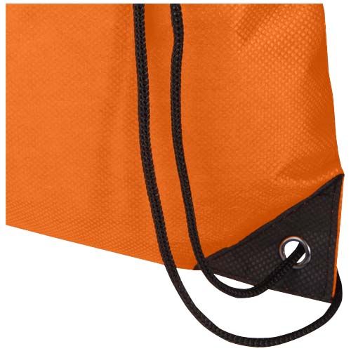 orange Bolsa de tela sin tejer de material reciclado GRS con cordón de 5 l