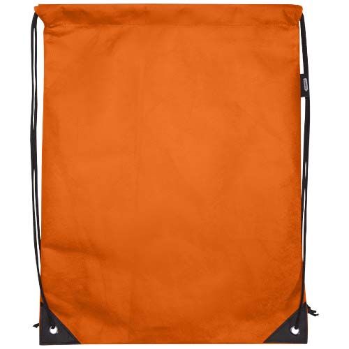 orange Bolsa de tela sin tejer de material reciclado GRS con cordón de 5 l
