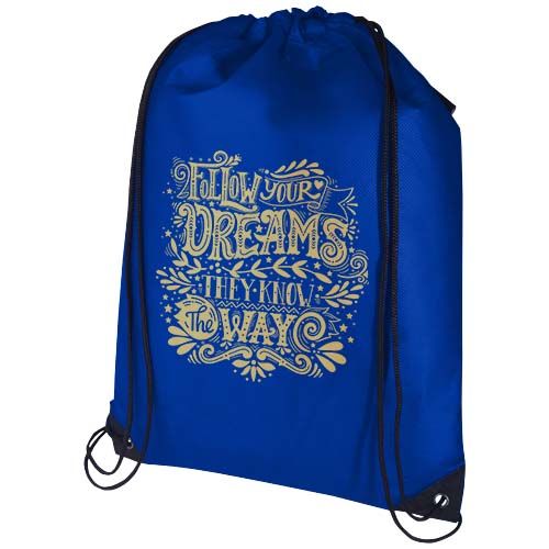 Bolsa de tela sin tejer de material reciclado GRS con cordón de 5 l 