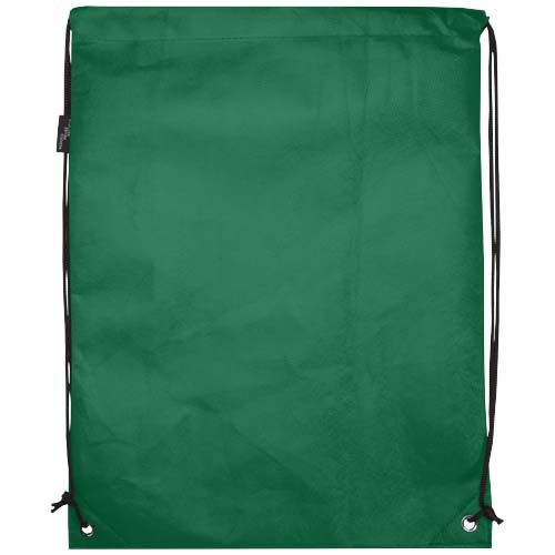 green Bolsa de tela sin tejer de material reciclado GRS con cordón de 5 l