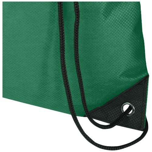 green Bolsa de tela sin tejer de material reciclado GRS con cordón de 5 l