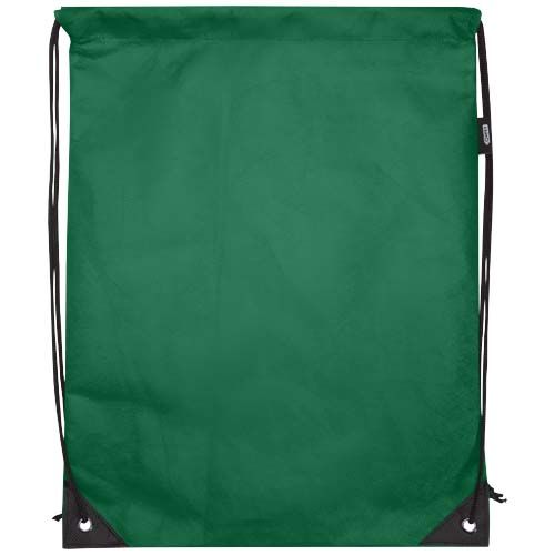 green Bolsa de tela sin tejer de material reciclado GRS con cordón de 5 l