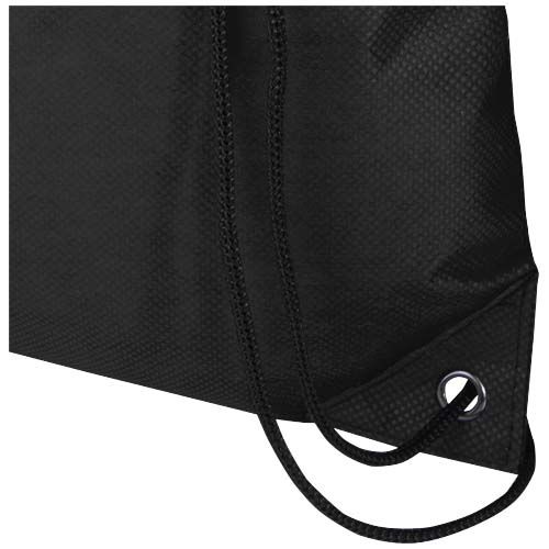 black Bolsa de tela sin tejer de material reciclado GRS con cordón de 5 l