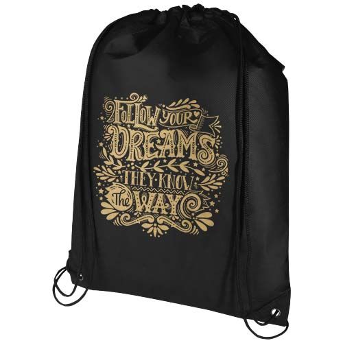 Bolsa de tela sin tejer de material reciclado GRS con cordón de 5 l 