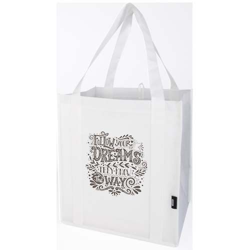 white Bolsa tote non woven RPET con GRS de 29l “Liberty”