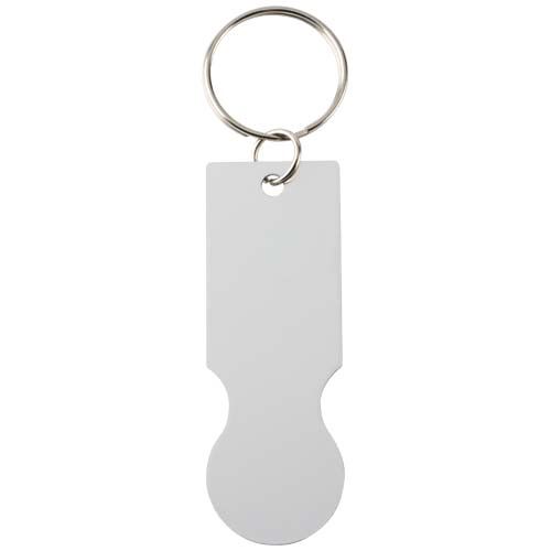 Llavero con moneda para carrito de la compra 