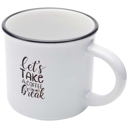 white Taza de cerámica de 240 ml “Bari” con acabado brillante