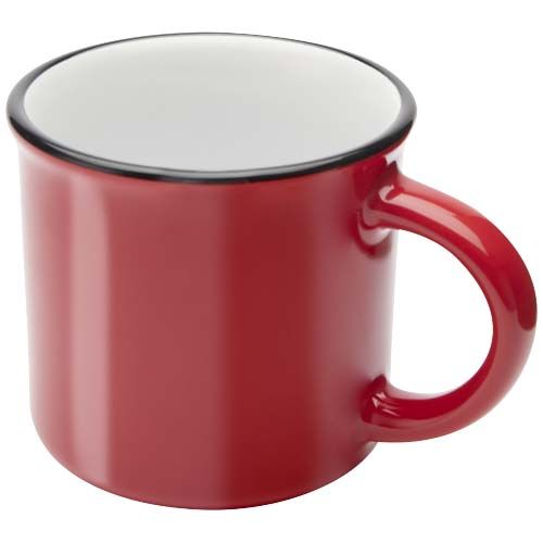 red Taza de cerámica de 240 ml “Bari” con acabado brillante