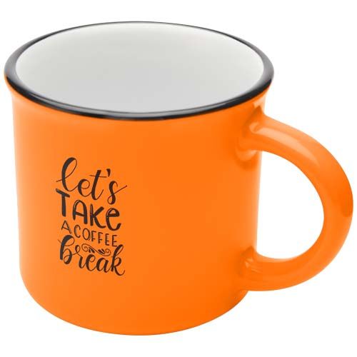 orange Taza de cerámica de 240 ml “Bari” con acabado brillante