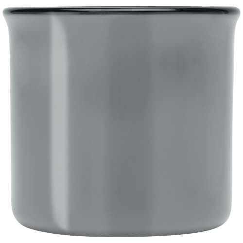 gray Taza de cerámica de 240 ml “Bari” con acabado brillante