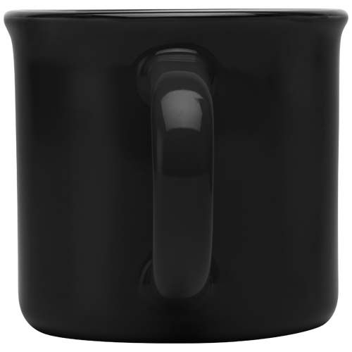 black Taza de cerámica de 240 ml “Bari” con acabado brillante
