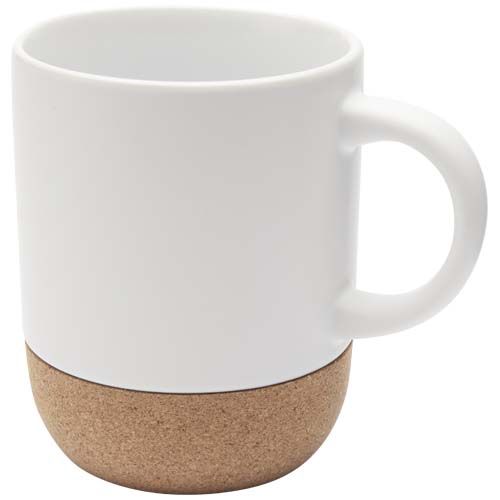 Taza de cerámica para sublimación de 300 ml con detalles de corcho 