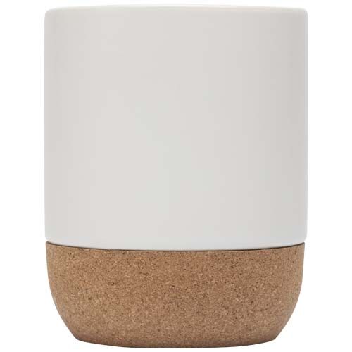 Taza de cerámica de 300 ml con detalles de corcho y acabado mate 