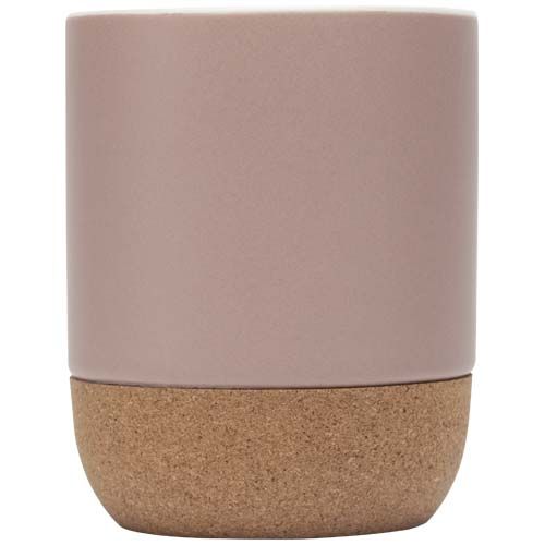 Taza de cerámica de 300 ml con detalles de corcho y acabado mate 