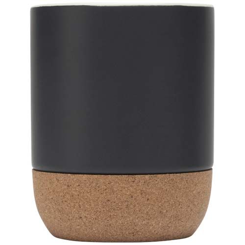 Taza de cerámica de 300 ml con detalles de corcho y acabado mate 