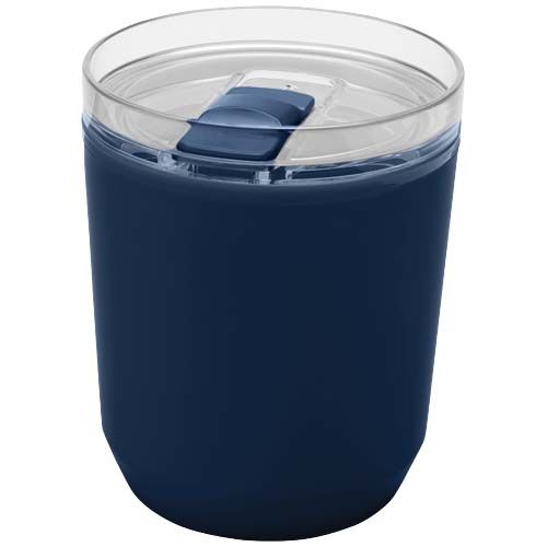 azul marino Vaso de doble pared de plástico reciclado de 180 ml