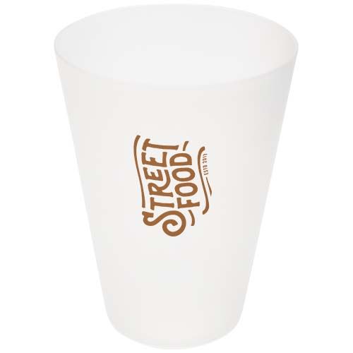 blanco escarchado Vaso de plástico reutilizable de 300 ml