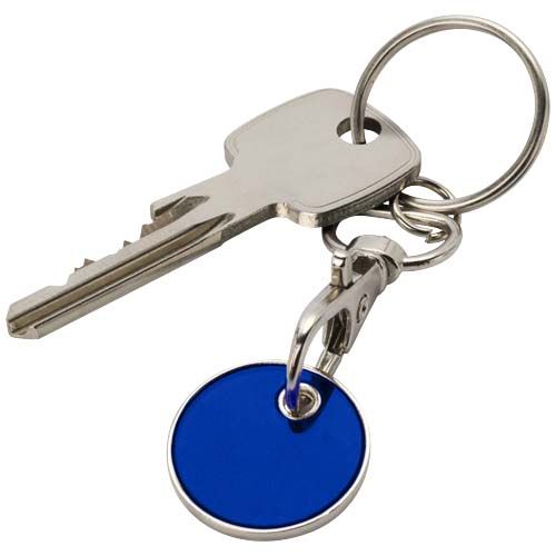 blue Llavero con moneda para carrito