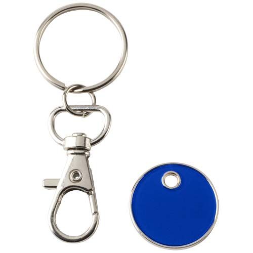 blue Llavero con moneda para carrito