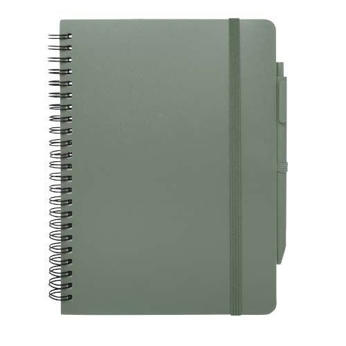 verde follaje Libreta de tapa dura A5 de plástico procedente del océano con bolígrafo