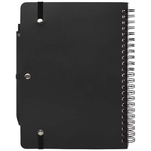 black Libreta de tapa dura A5 de plástico procedente del océano con bolígrafo