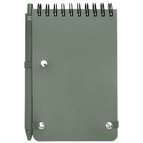 verde follaje Libreta de tapa dura A6 de plástico procedente del océano con bolígrafo