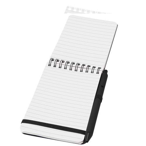 black Libreta de tapa dura A6 de plástico procedente del océano con bolígrafo