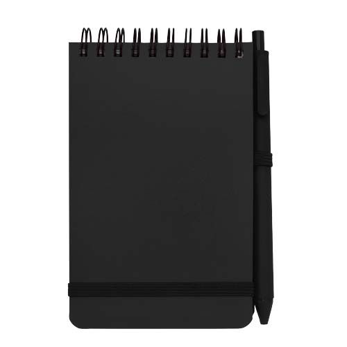 black Libreta de tapa dura A6 de plástico procedente del océano con bolígrafo