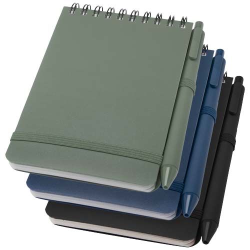 black Libreta de tapa dura A6 de plástico procedente del océano con bolígrafo