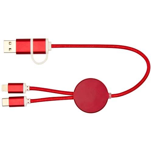 red Cable 5 en 1 de aluminio y plástico reciclado de 30 cm para sincronización de datos y carga rápida de 27 W