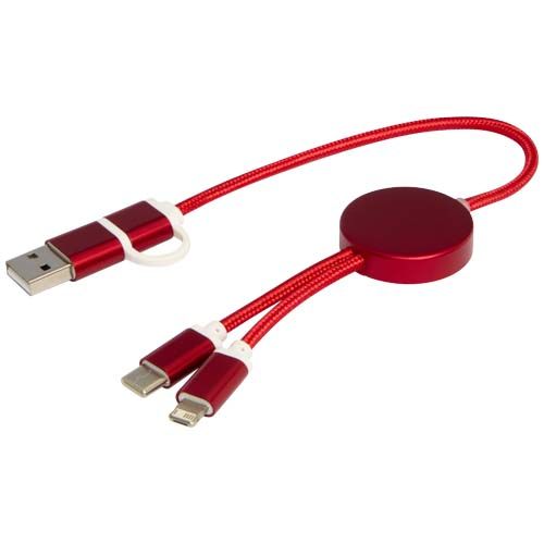 red Cable 5 en 1 de aluminio y plástico reciclado de 30 cm para sincronización de datos y carga rápida de 27 W