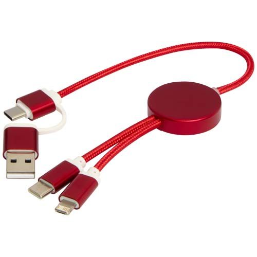 red Cable 5 en 1 de aluminio y plástico reciclado de 30 cm para sincronización de datos y carga rápida de 27 W