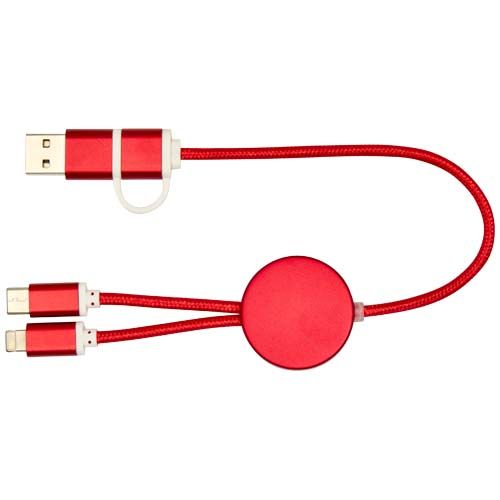red Cable 5 en 1 de aluminio y plástico reciclado de 30 cm para sincronización de datos y carga rápida de 27 W