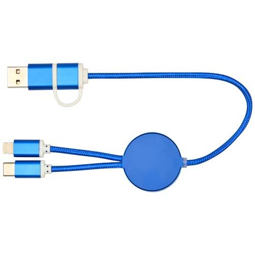 azulón Cable 5 en 1 de aluminio y plástico reciclado de 30 cm para sincronización de datos y carga rápida de 27 W