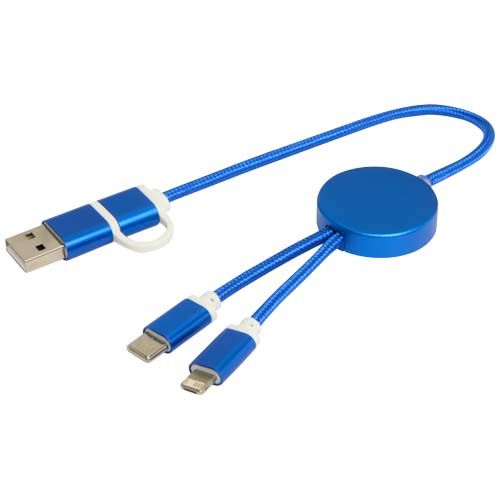 azulón Cable 5 en 1 de aluminio y plástico reciclado de 30 cm para sincronización de datos y carga rápida de 27 W