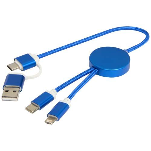 azulón Cable 5 en 1 de aluminio y plástico reciclado de 30 cm para sincronización de datos y carga rápida de 27 W