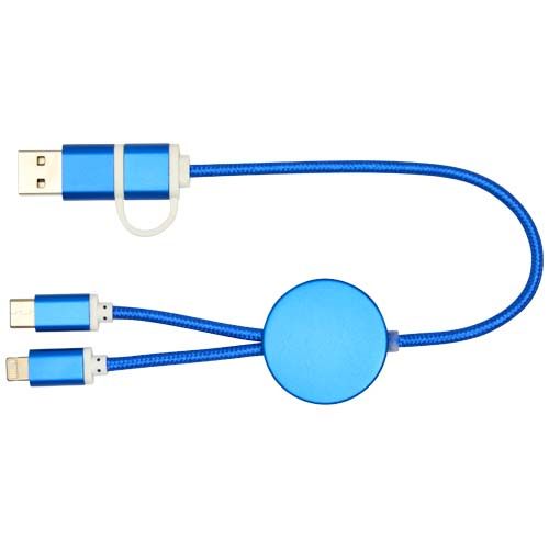 azulón Cable 5 en 1 de aluminio y plástico reciclado de 30 cm para sincronización de datos y carga rápida de 27 W