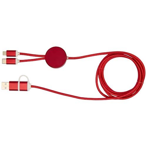 red Cable 5 en 1 de aluminio y plástico reciclado de 150 cm para sincronización de datos y carga rápida de 27 W