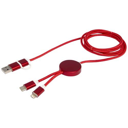 red Cable 5 en 1 de aluminio y plástico reciclado de 150 cm para sincronización de datos y carga rápida de 27 W
