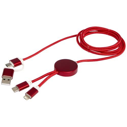 red Cable 5 en 1 de aluminio y plástico reciclado de 150 cm para sincronización de datos y carga rápida de 27 W