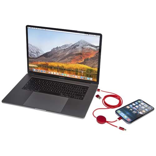 red Cable 5 en 1 de aluminio y plástico reciclado de 150 cm para sincronización de datos y carga rápida de 27 W