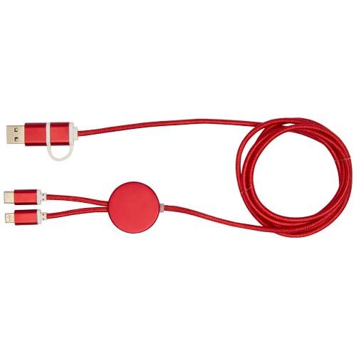 red Cable 5 en 1 de aluminio y plástico reciclado de 150 cm para sincronización de datos y carga rápida de 27 W