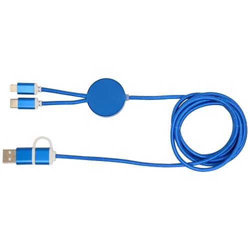 azulón Cable 5 en 1 de aluminio y plástico reciclado de 150 cm para sincronización de datos y carga rápida de 27 W