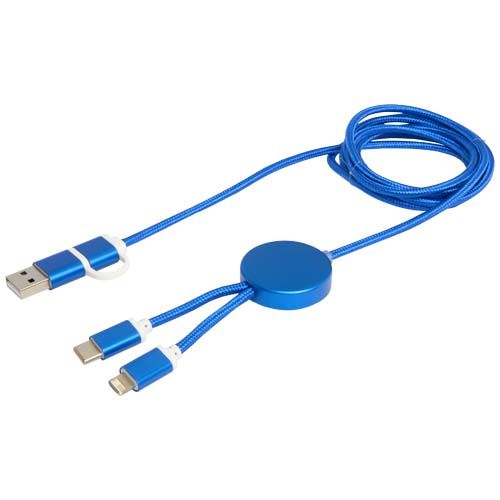 azulón Cable 5 en 1 de aluminio y plástico reciclado de 150 cm para sincronización de datos y carga rápida de 27 W