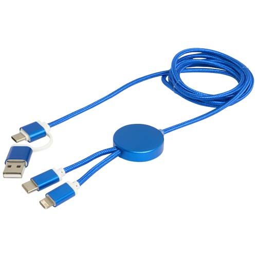 azulón Cable 5 en 1 de aluminio y plástico reciclado de 150 cm para sincronización de datos y carga rápida de 27 W