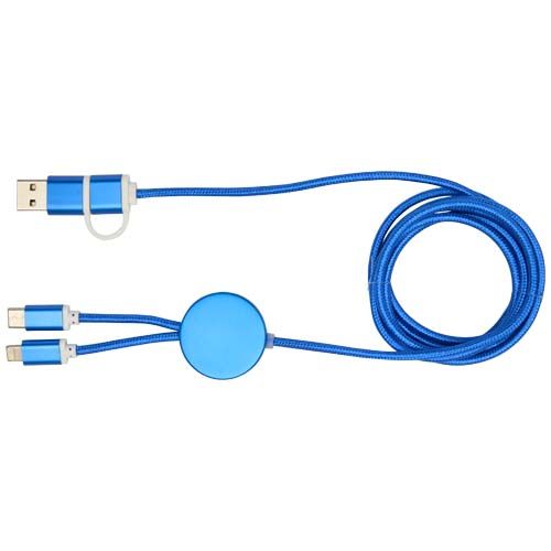 azulón Cable 5 en 1 de aluminio y plástico reciclado de 150 cm para sincronización de datos y carga rápida de 27 W