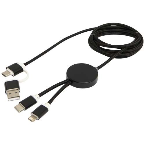 black Cable 5 en 1 de aluminio y plástico reciclado de 150 cm para sincronización de datos y carga rápida de 27 W