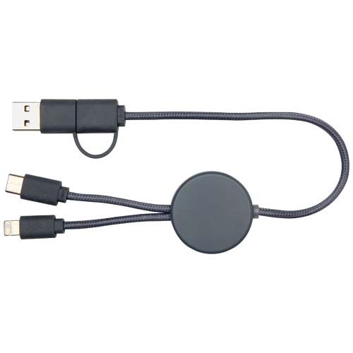 azul oscuro Cable 5 en 1 de plástico reciclado de 30 cm para sincronización de datos y carga rápida de 27 W