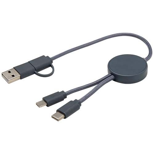 azul oscuro Cable 5 en 1 de plástico reciclado de 30 cm para sincronización de datos y carga rápida de 27 W